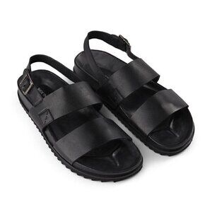 NEW Shoe the Bear Vigo Black Leather Strappy Sports Sandals Men's Size 8 / 41